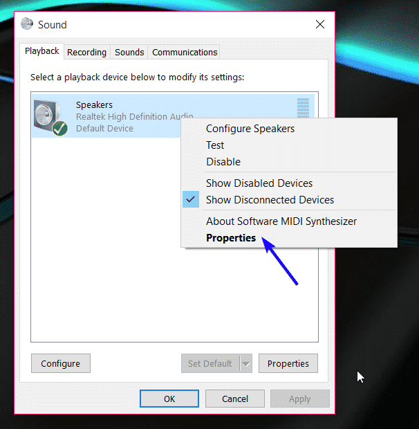 disable loudness equalization windows 10